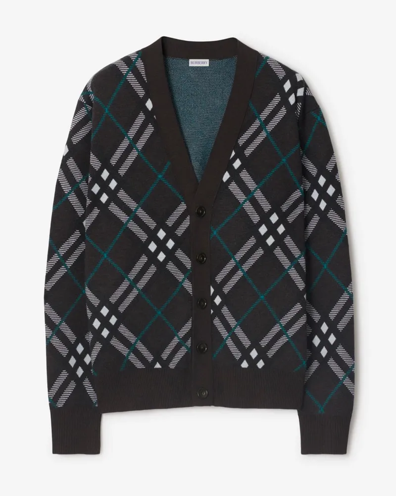 Burberry Woll-Mohairmisch-Cardigan in Check Snug