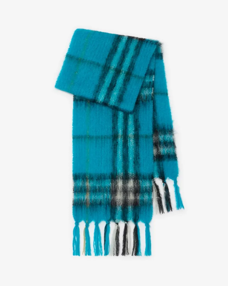 Burberry Mohair-Wollschal in Check Hyacinth
