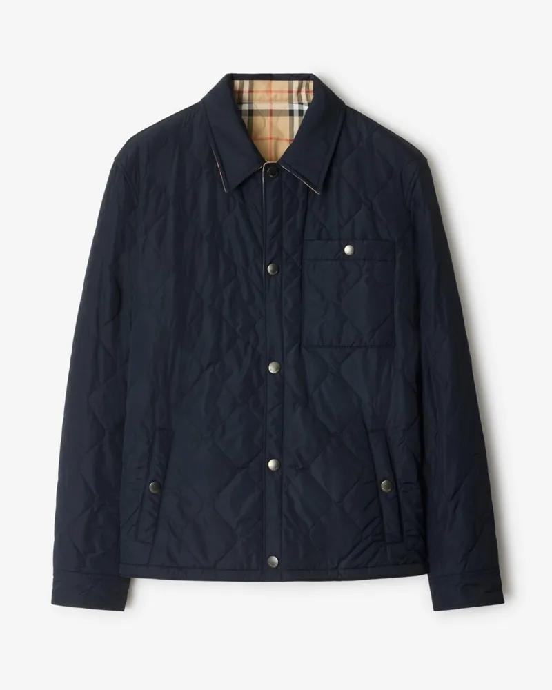 Burberry Wendbare Stepp-Hemdjacke „Brighton“ aus Nylon , Size Navy