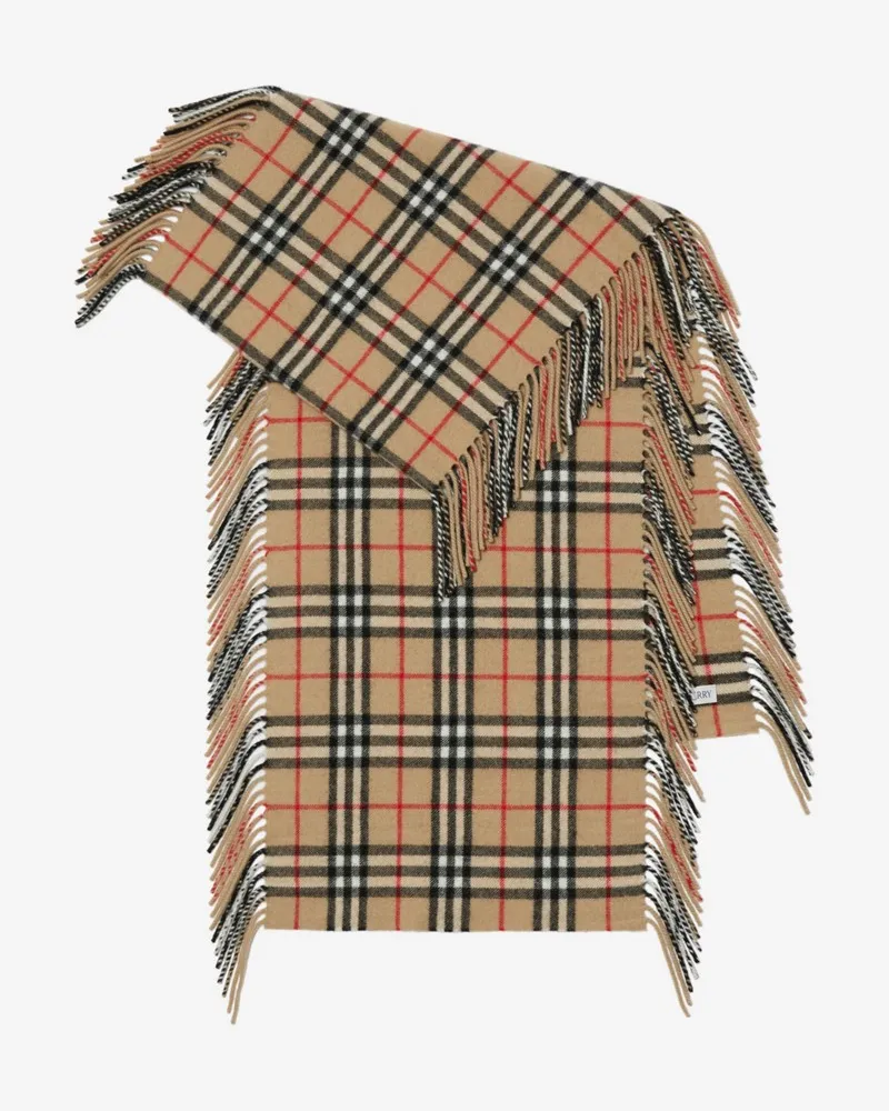Burberry Kaschmirschal „Happy“ in Check Vintage-beige