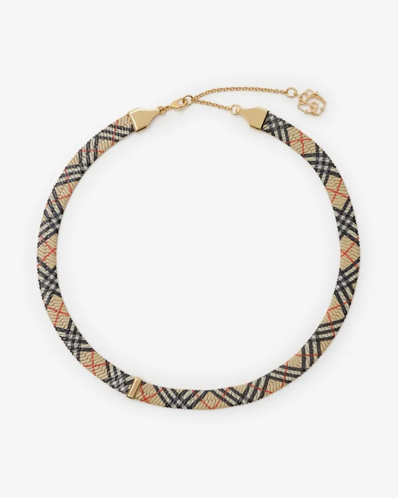 Burberry Kette mit Check-Print Gold