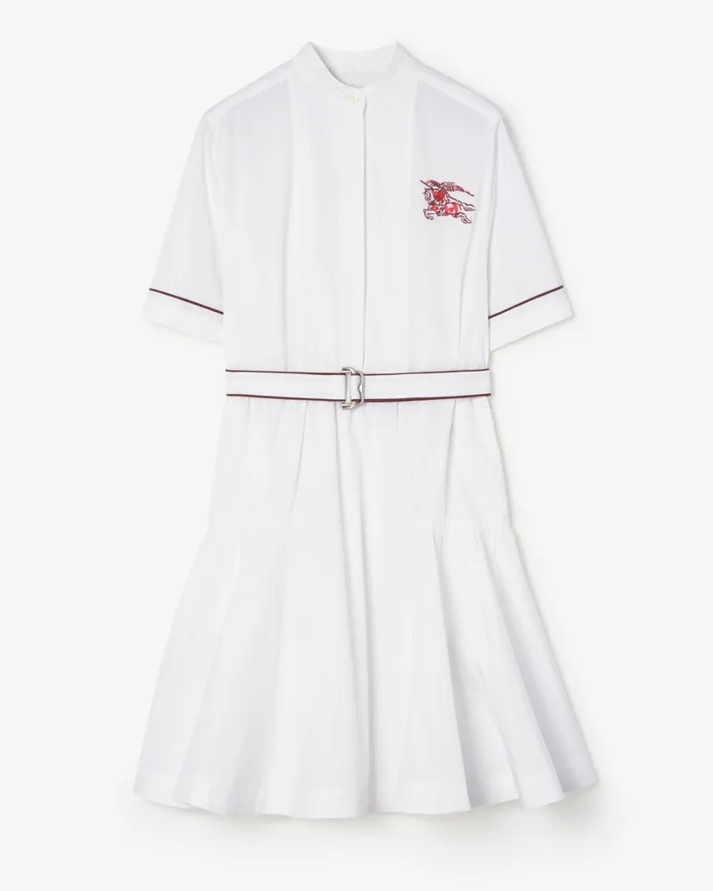 Burberry Baumwollkleid mit Herz-Knight , Size Optic-weiß