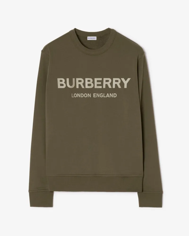 Burberry Baumwollsweatshirt mit Logo , Size Olive-grün