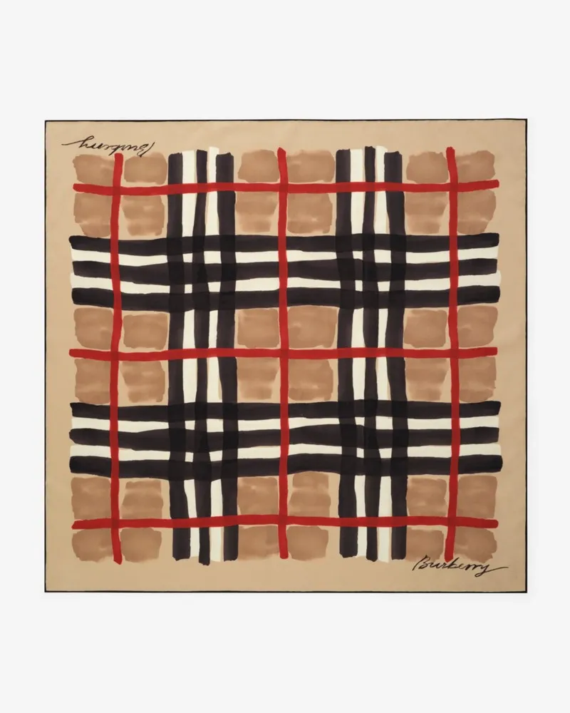 Burberry Seidenschal in Check in Aquarelloptik Archive