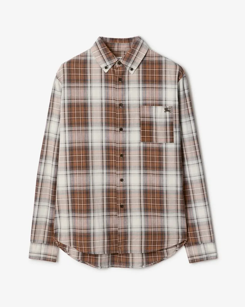 Burberry Baumwollhemd im Madraskaro , Size Russet-braun