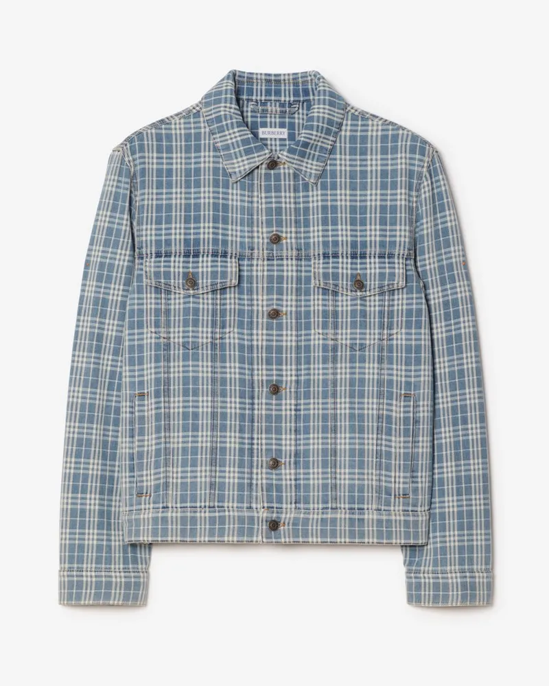 Burberry Denim-Jacke in Check , Size Lt