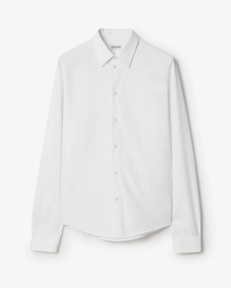 Burberry Klassisches Baumwollpopelin-Hemd , Size Optic
