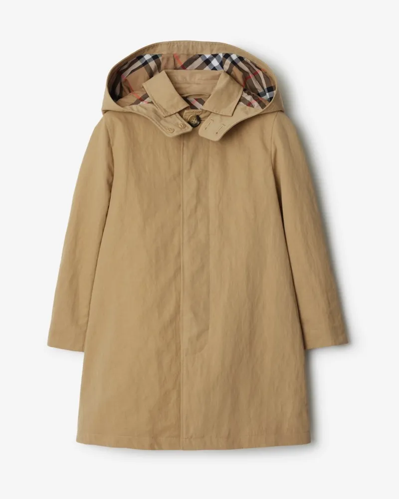 Burberry Car Coat aus Nylon und Baumwolle Sand