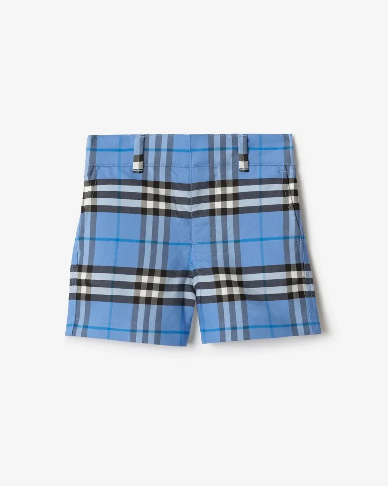 Burberry Oxford-Shorts aus Baumwolle in Check , Size Cornflower-blau