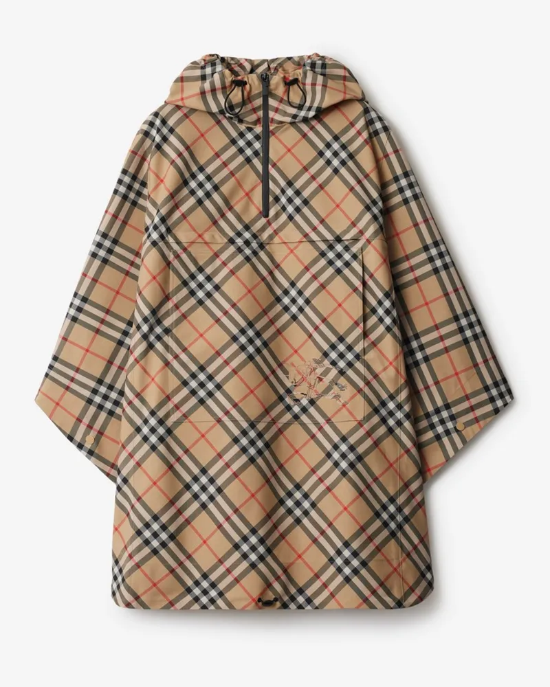 Burberry Packbares Twill-Cape in Check Sand