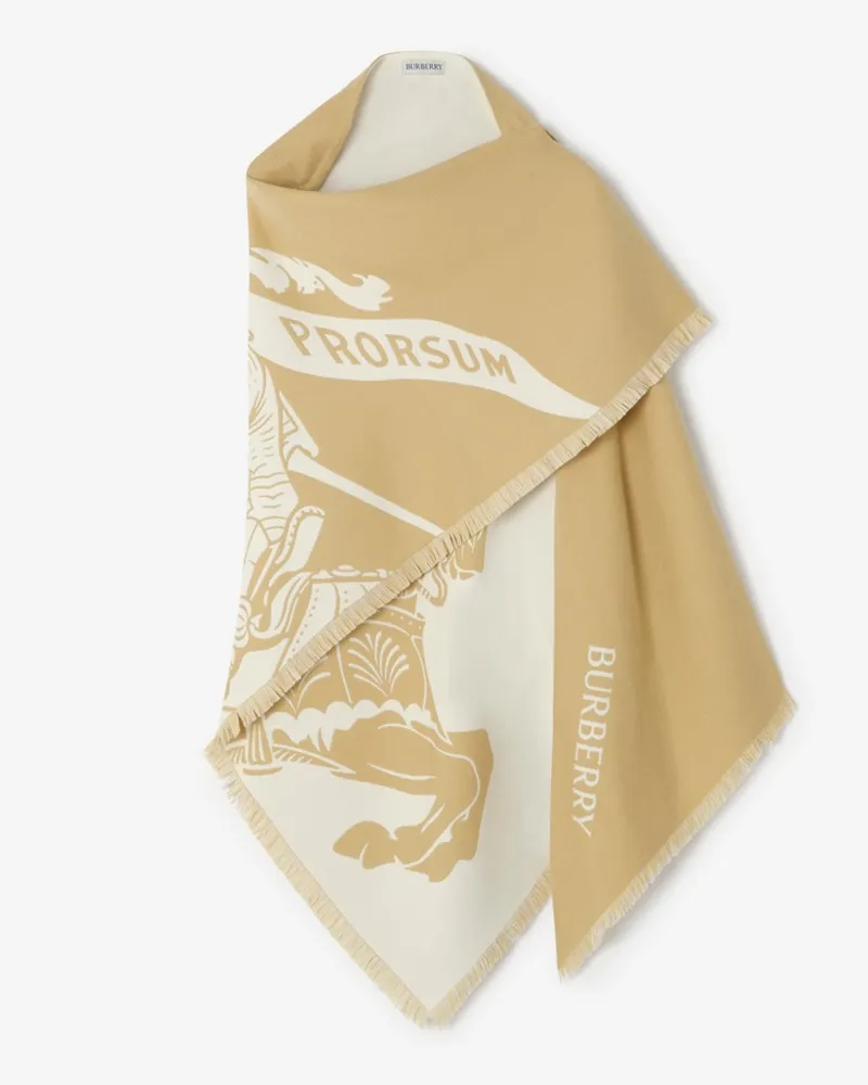 Burberry Woll-Seiden-Kaschmir-Cape mit Knight Sand-beige