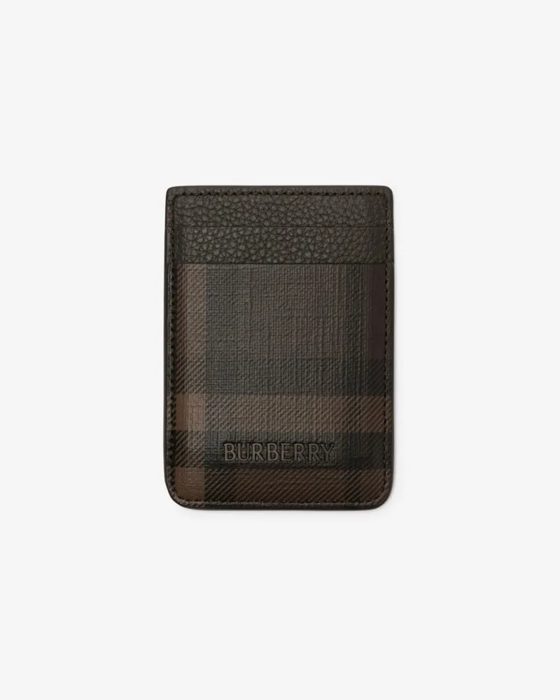 Burberry Magnetisches Kartenetui „City “mit Check-Akzent Dark