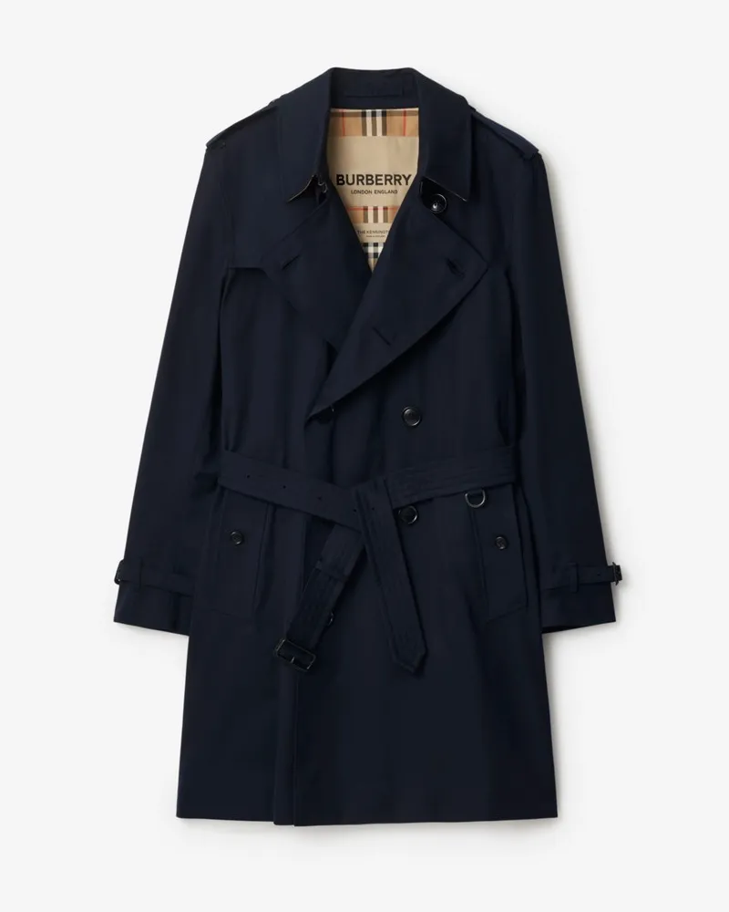Burberry Mittellanger Heritage-Trenchcoat „Kensington Kohleblau