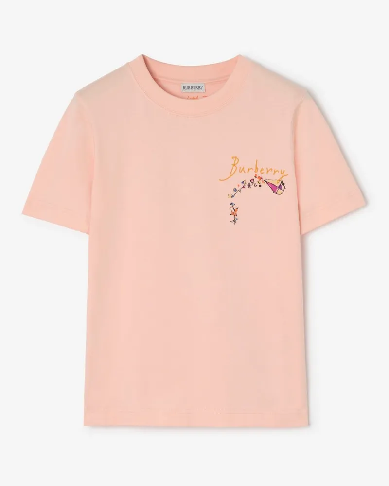 Burberry Baumwoll-T-Shirt mit „Brave Little Tree“-Motiv Compact-rosa