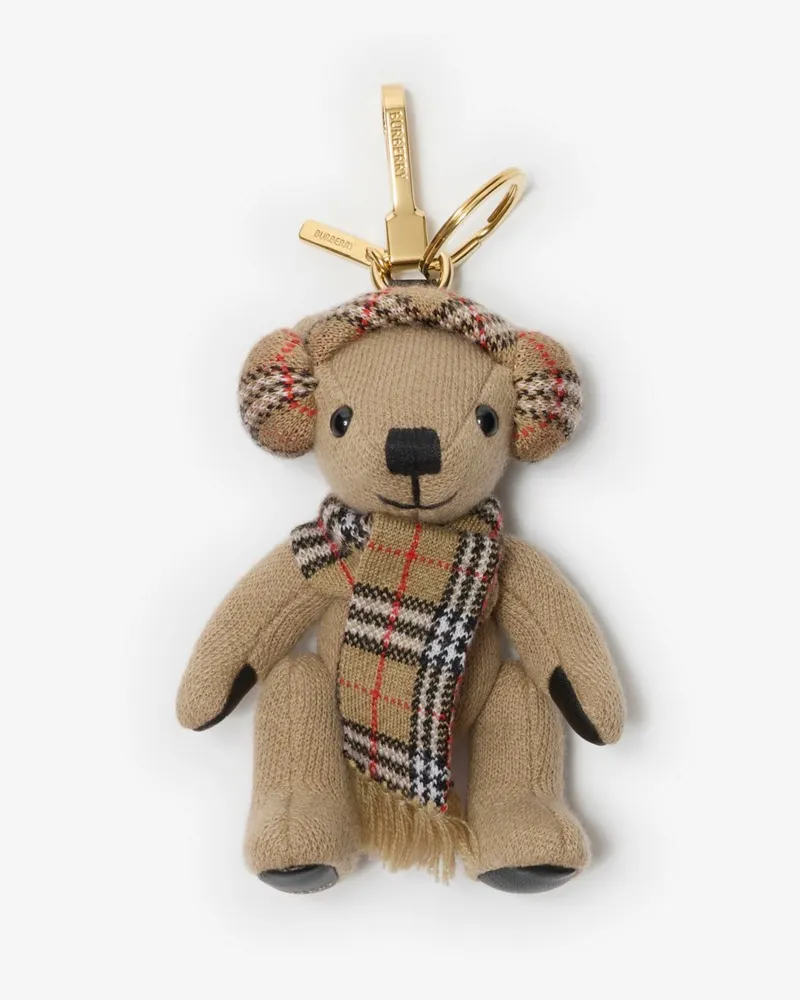 Burberry Thomas Teddybär-Anhänger Sandgrau