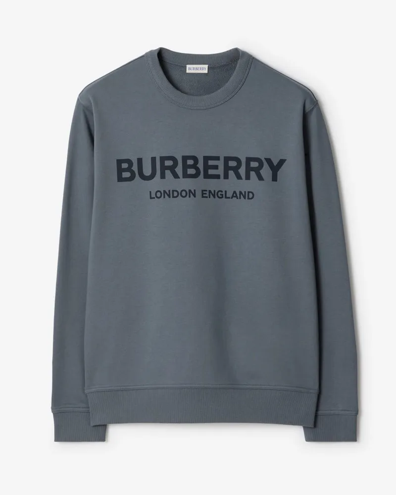 Burberry Baumwollsweatshirt mit Logo Carbonblau