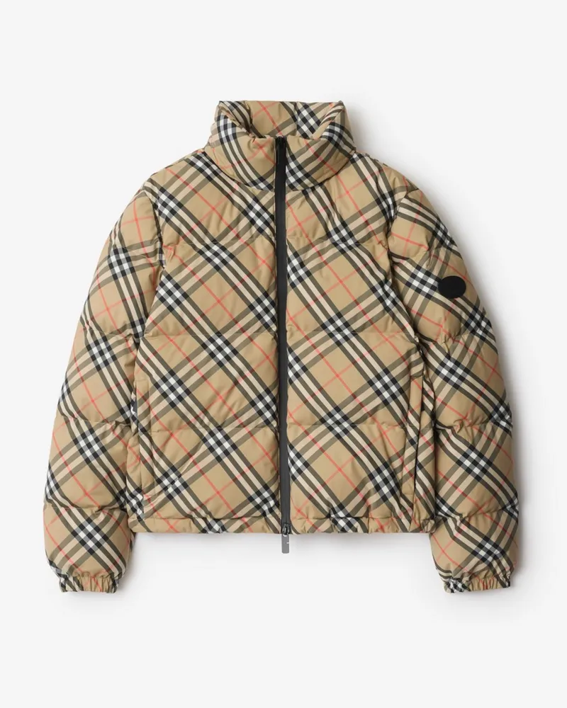 Burberry Wattierte Jacke in Check Sand