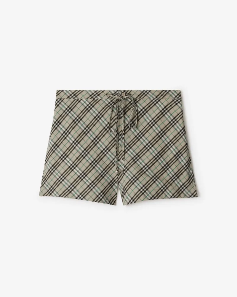 Burberry Baumwoll-Pyjamashorts in Check Husk