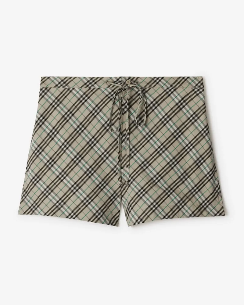 Burberry Baumwoll-Pyjamashorts in Check Husk