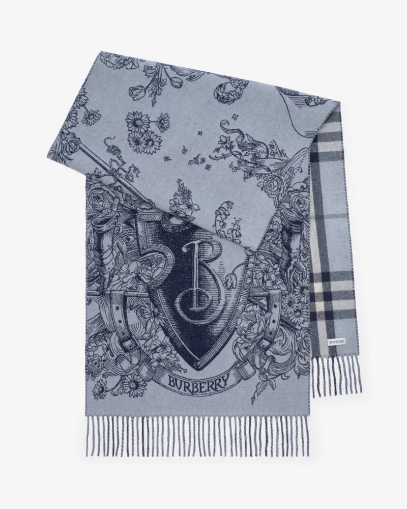 Burberry Wendbarer Kaschmirschal mit Knight-Radierung Bank