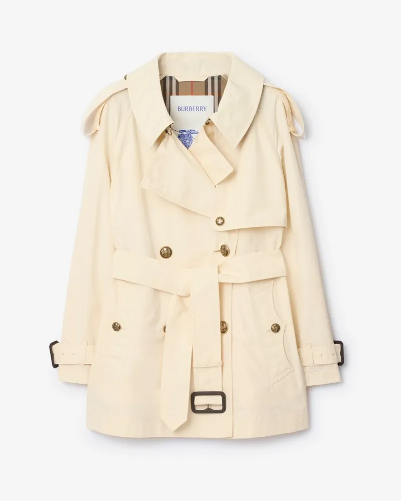 Burberry Kurzer Trenchcoat „Fitzrovia“ aus leichter Baumwolle , Size Ceramic-weiß