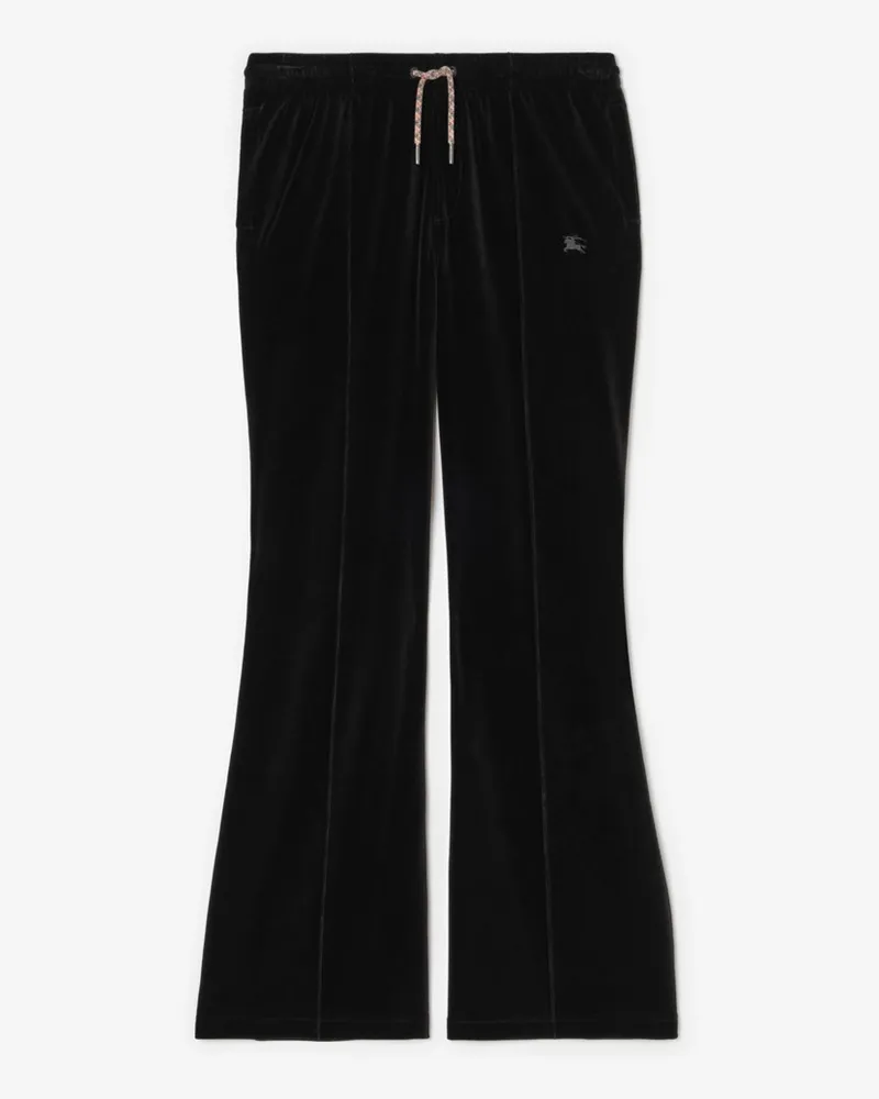 Burberry Velours-Trainingshose mit Edelstein-Knight Black