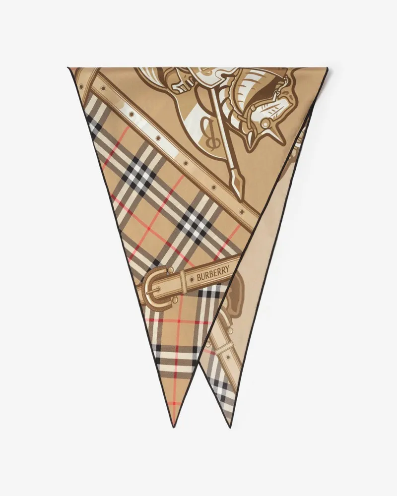 Burberry Seidenschal mit Knight-Grafik Archive