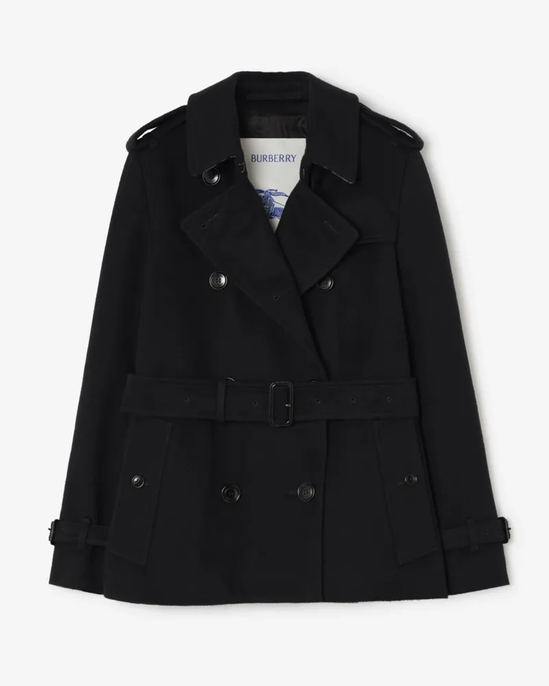 Burberry Trenchjacke „Kensington“ aus Kaschmir , Size Schwarz