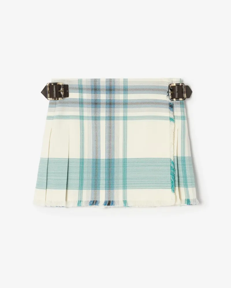 Burberry Mini-Kilt aus Viskosemischung in Check , Size Tidal-blau