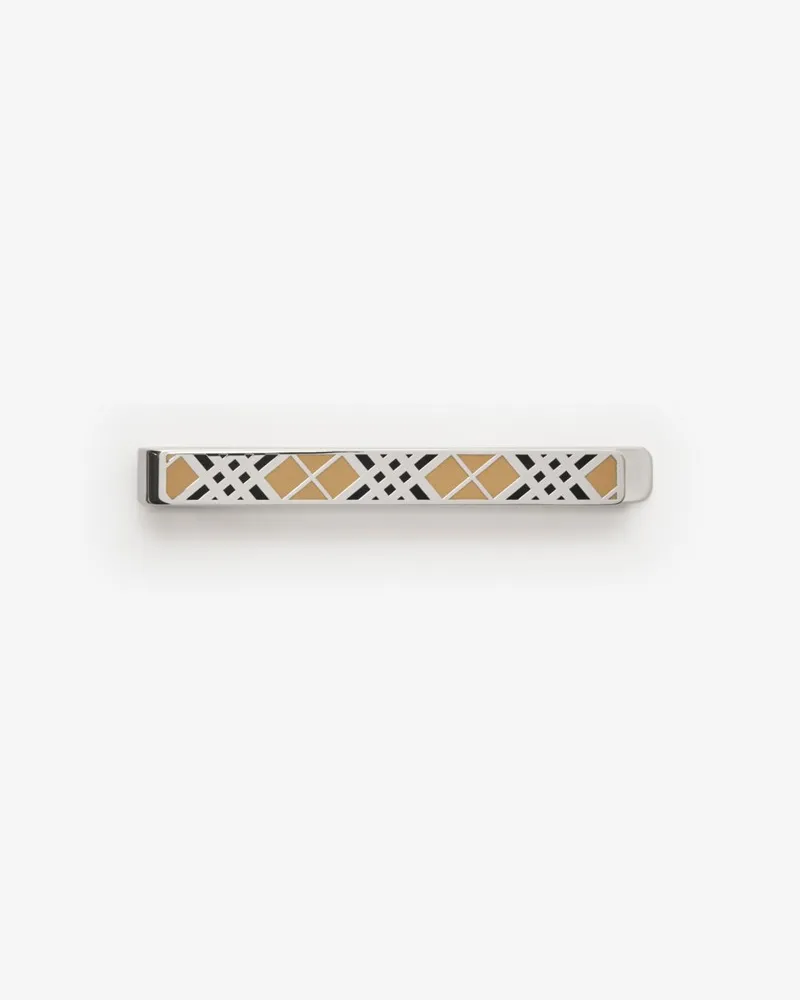 Burberry Krawattennadel mit emailliertem Check Silber