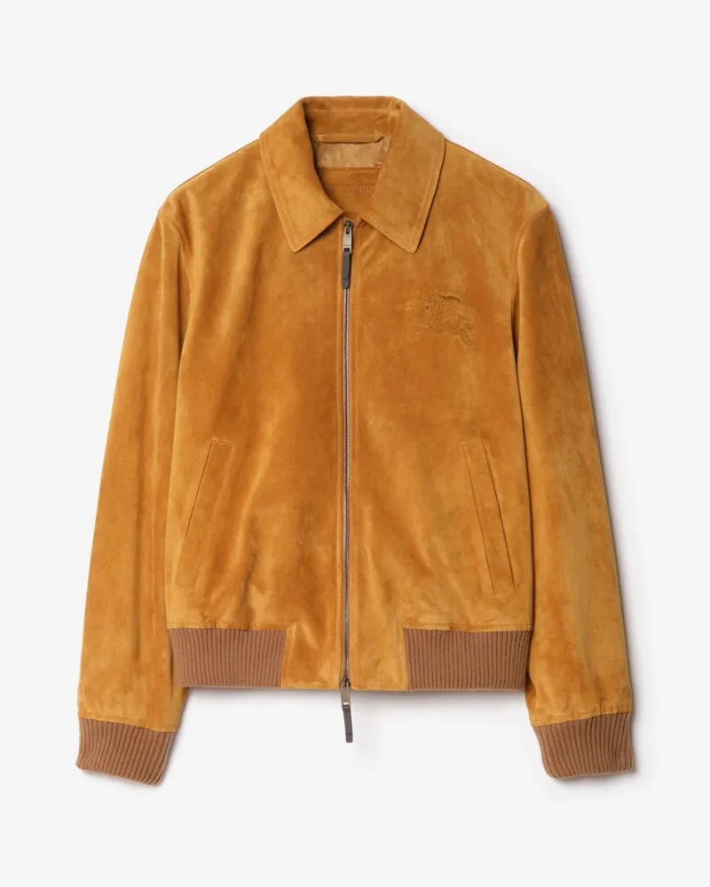 Burberry Harrington-Jacke aus Veloursleder , Size Hellbraun