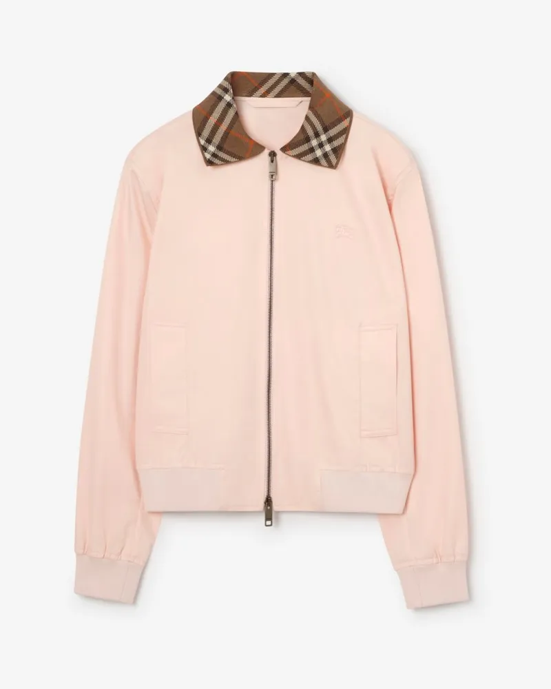 Burberry Cropped-Harrington-Jacke „Hayfield“ aus Tropen-Gabardine , Size Compact
