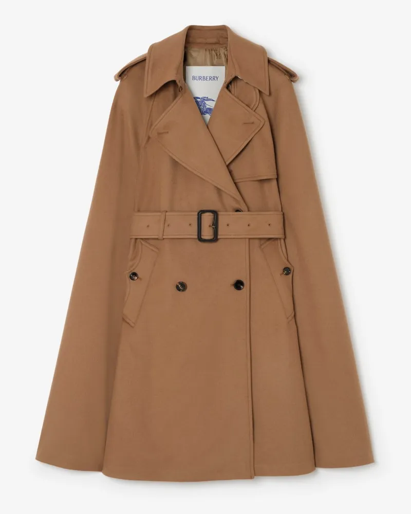 Burberry Trench-Cape „Belmont“ aus Kaschmir , Size Camel