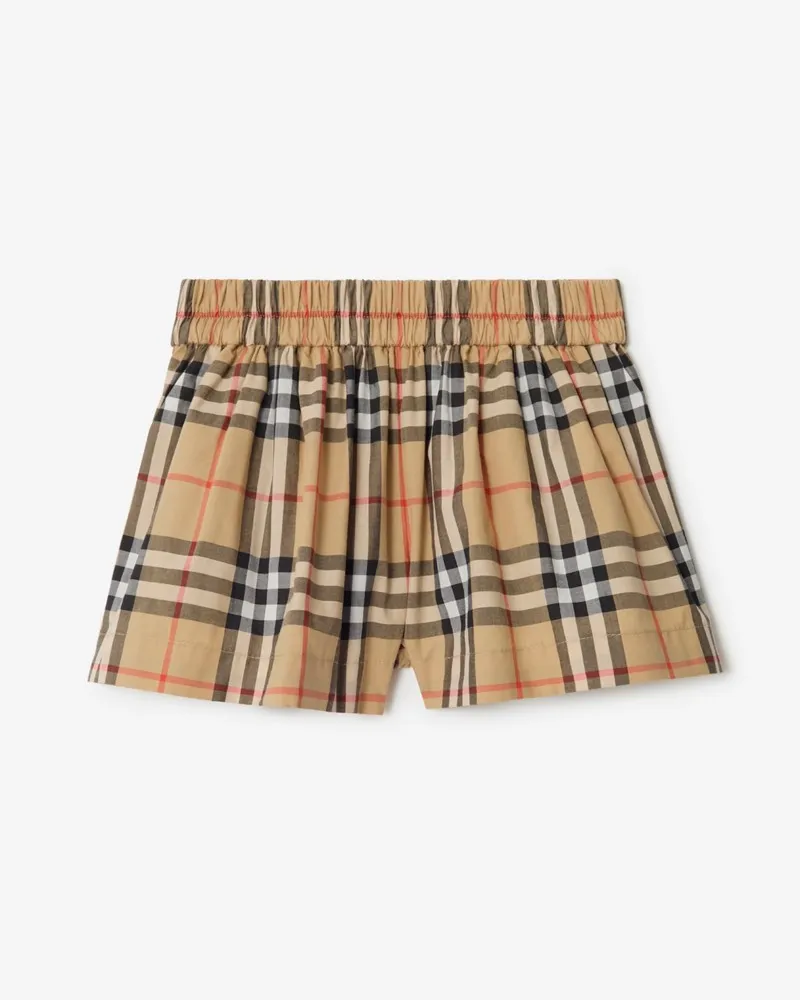 Burberry Baumwollshorts in Check , Size Sand-beige