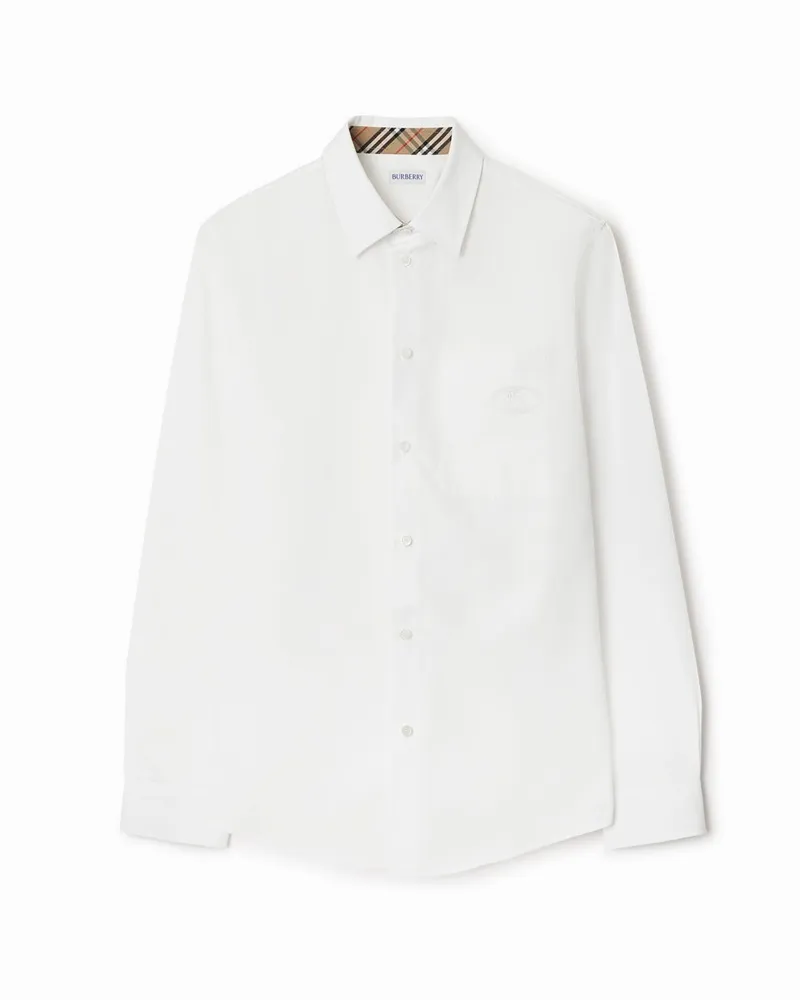 Burberry Hemd aus Baumwollpopelin Weiß