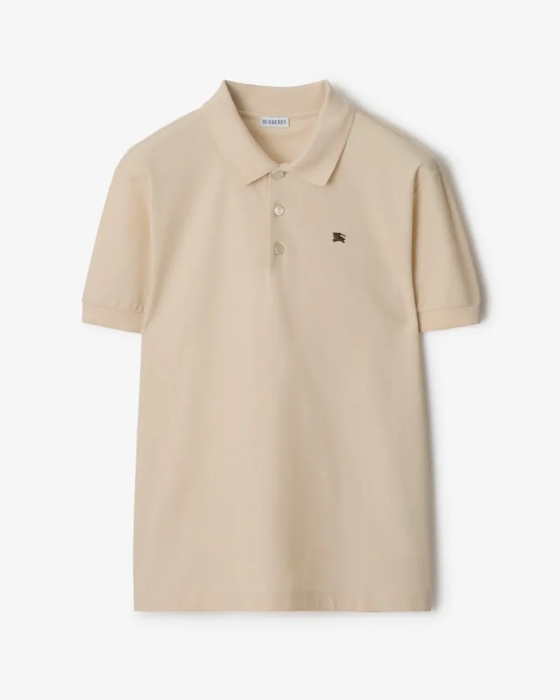 Burberry Baumwoll-Poloshirt mit Knight aus Metall Clam