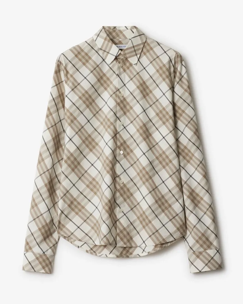 Burberry Klassisch geschnittenes Baumwollhemd in Check Cotton