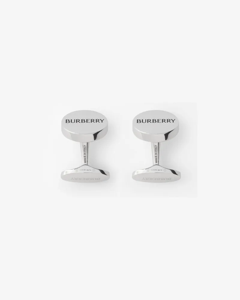 Burberry Manschettenknöpfe mit Logo Silber