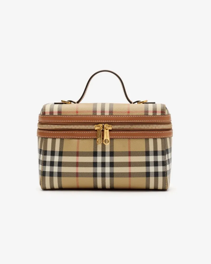 Burberry Vanity Bag in Check Vintage-beige