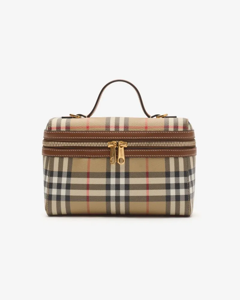Burberry Vanity Bag in Check Vintage-beige