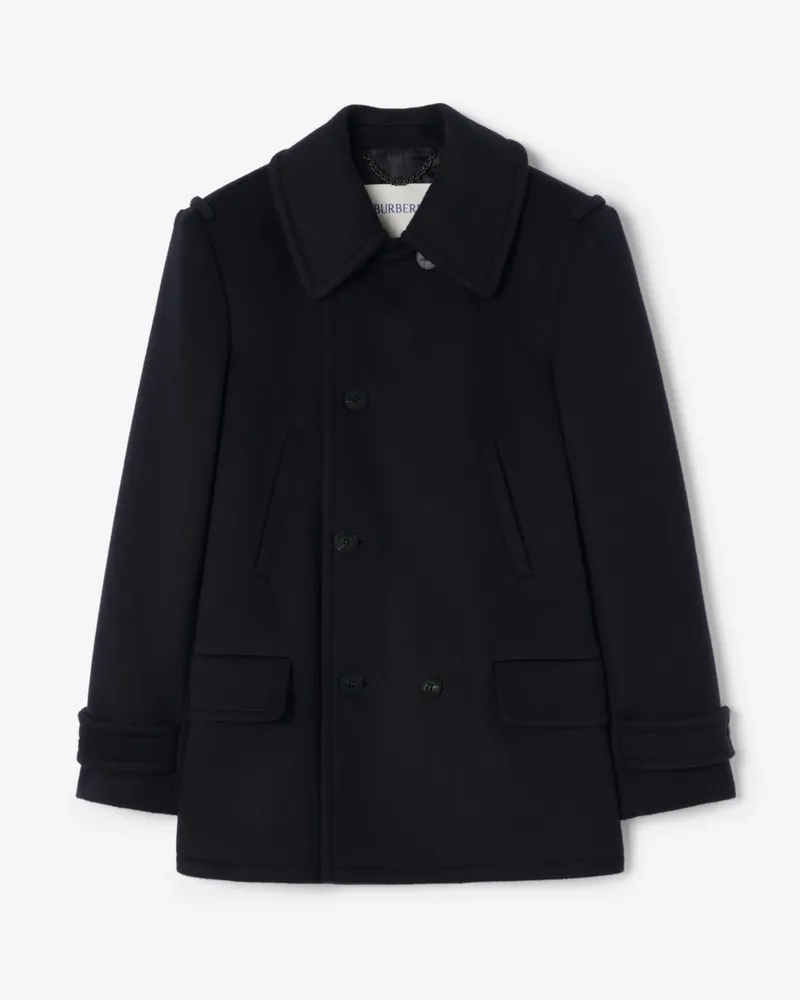 Burberry Peacoat aus Wolle und Kaschmir , Size Marineblau