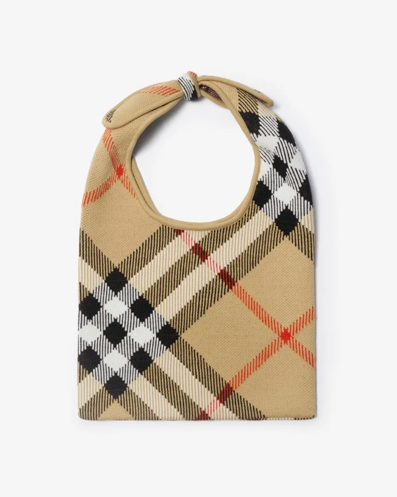 Burberry Tasche in Check mit Bindedetail Sand