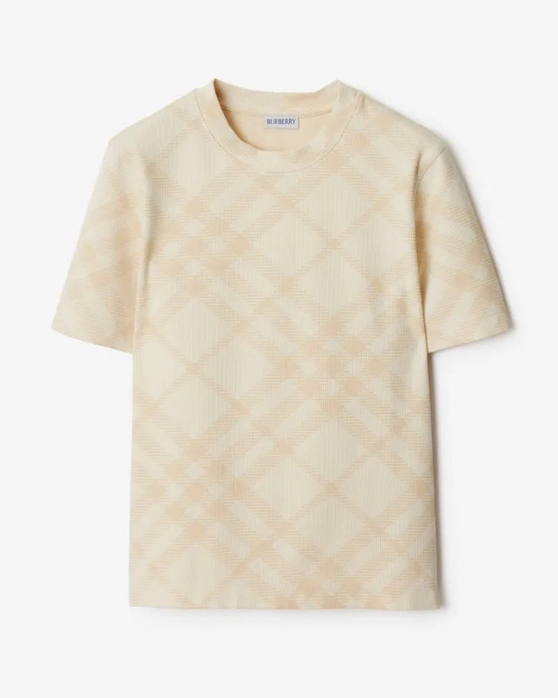 Burberry Stretchbaumwollmisch-T-Shirt in Check Beach