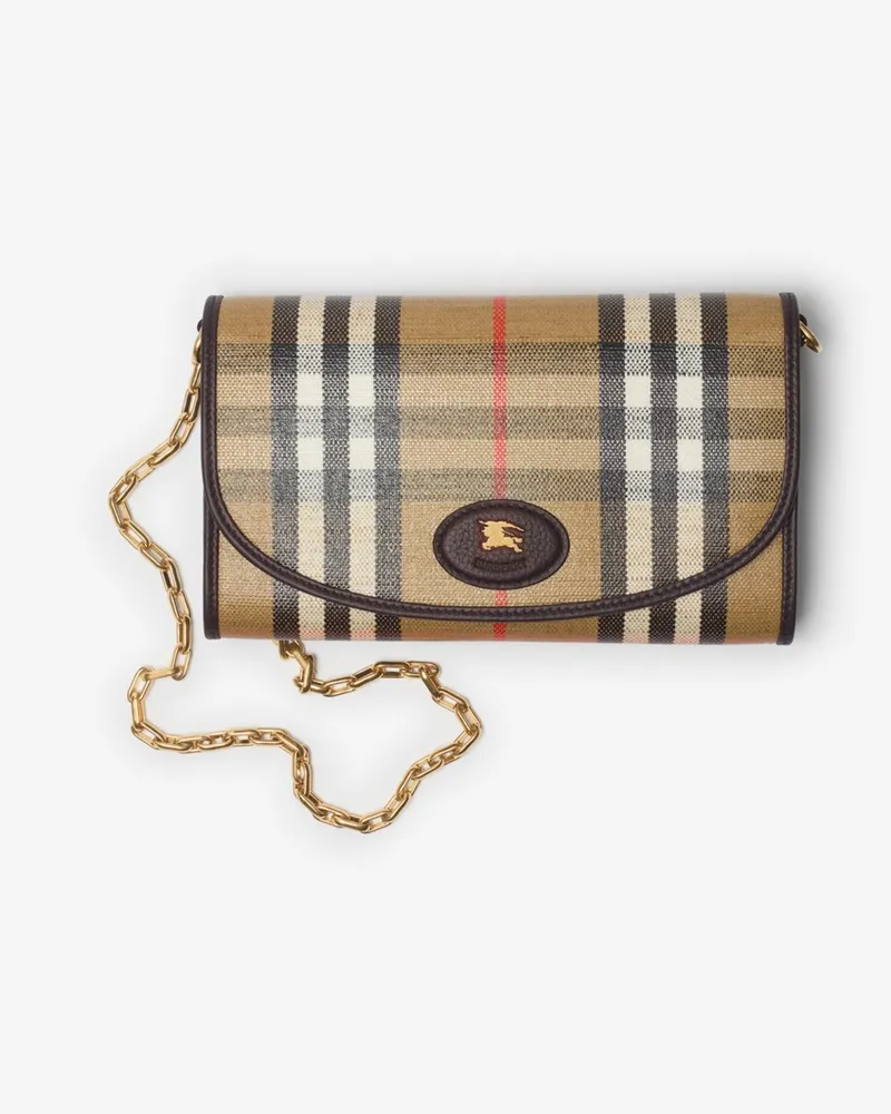Burberry Brieftasche „Highlands“ mit Kettenriemen Sand-beige
