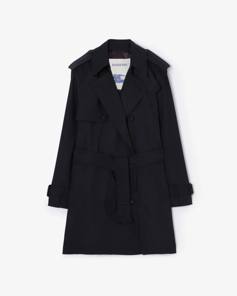 Burberry Kurzer Trenchcoat aus Wolle , Size Navy