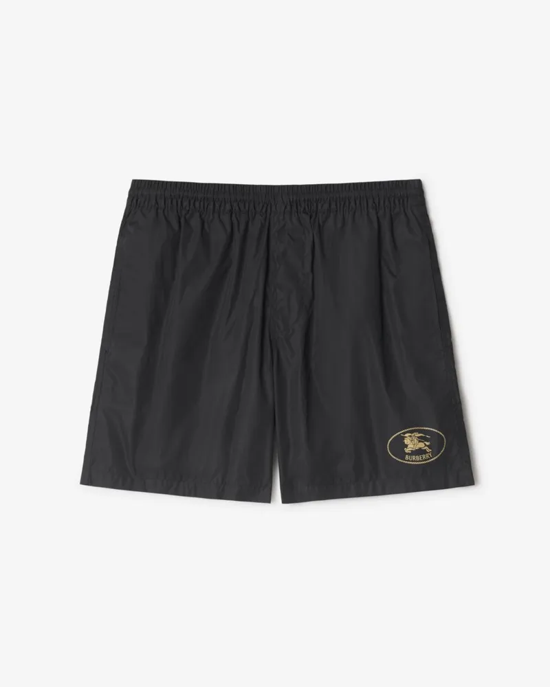 Burberry Schwimmshorts mit Knight Stamp Schwarz
