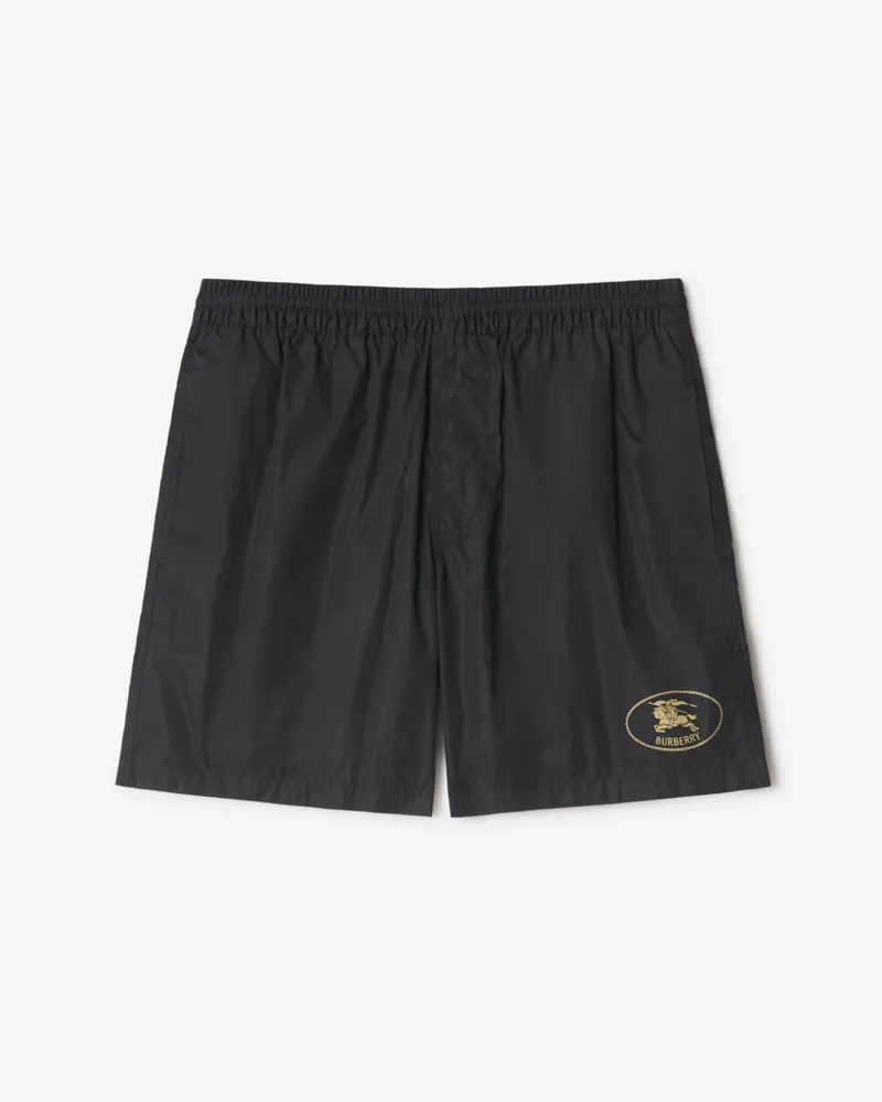 Burberry Schwimmshorts mit Knight Stamp Schwarz