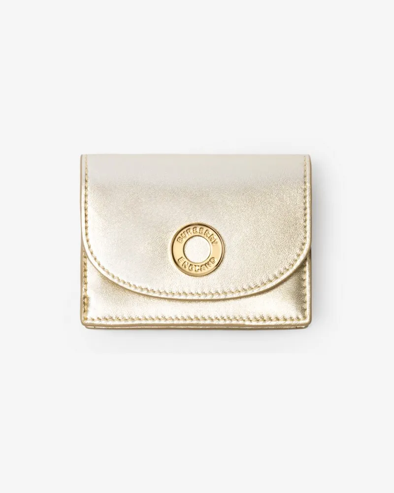 Burberry Kleine Faltbrieftasche aus Leder Champagne-beige