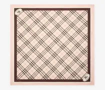 Seidenschal in Check mit Knight Stamp