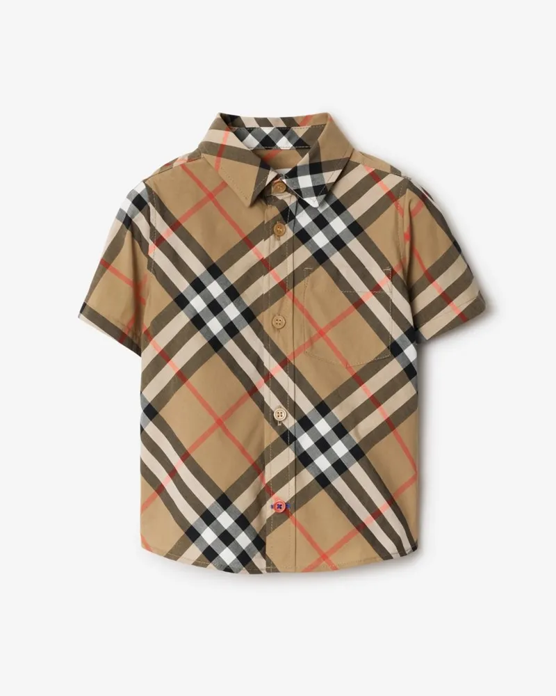 Burberry Baumwollhemd in Check , Size Sand